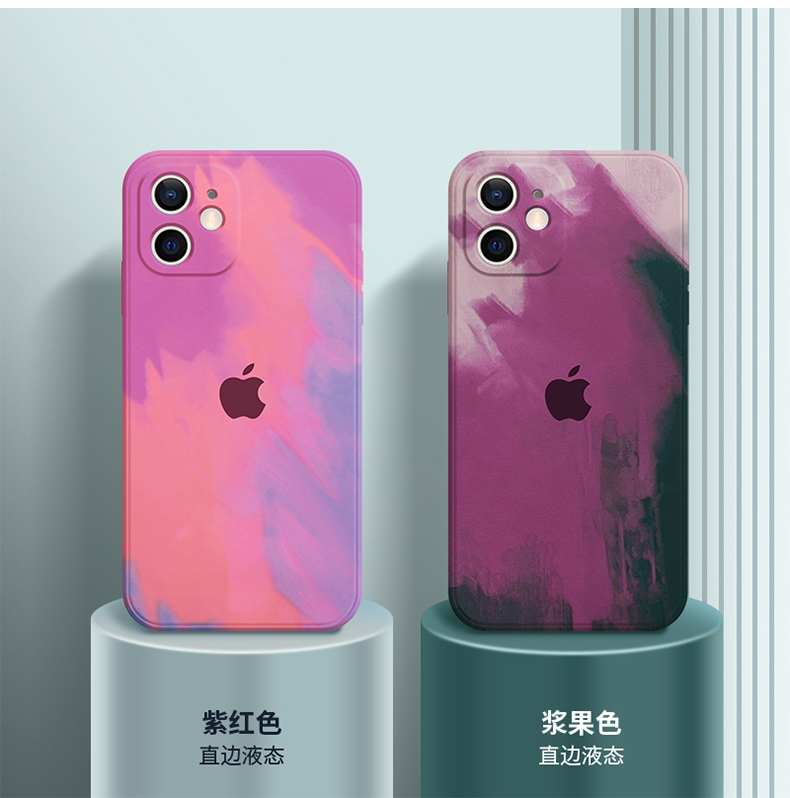 Iphone Se 2020 Xr Xs Max 7 8 Plus Max Ốp điện thoại silicon siêu mỏng chống rơi màu sơn nước cho