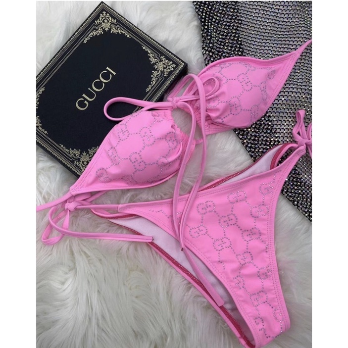 SET BIKINI GCC ĐEN/HỒNG MIX ĐÁ LITI