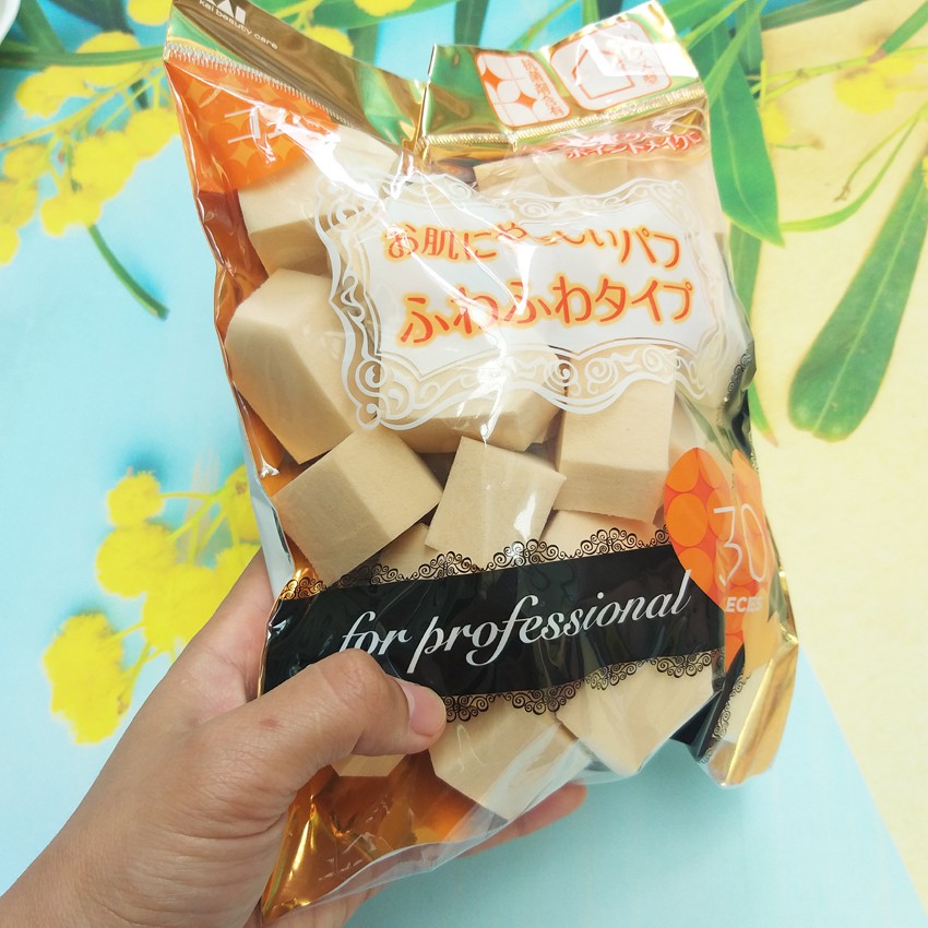 Túi 30 bông phấn trang điểm KAI hàng Nhật
