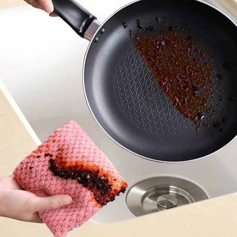 Bộ 2 Khăn Lau Chén Dĩa Dày Dặn Chống Dầu Tiện Lợi