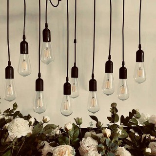 Dây đui đèn E27 thả bóng đèn màu đen