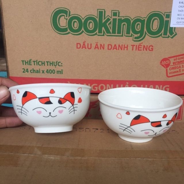Chén sứ mèo thần tài