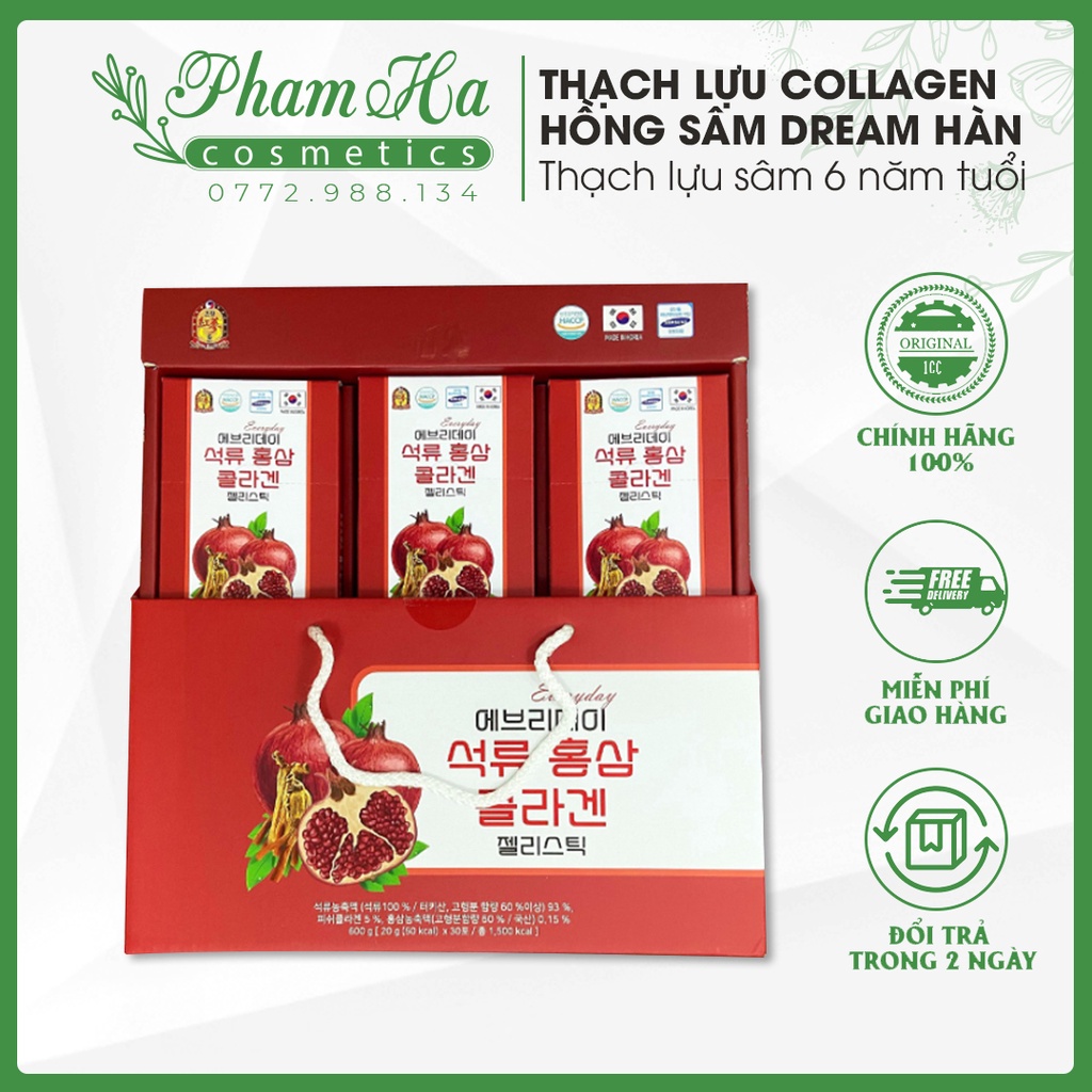 Thạch lựu collagen Hồng sâm Dream Hàn Quốc - NGON - KHOẺ - ĐẸP - DATE MỚI NHẤT - HÀNG CHÍNH HÃNG - HAPHAM COSMETICS