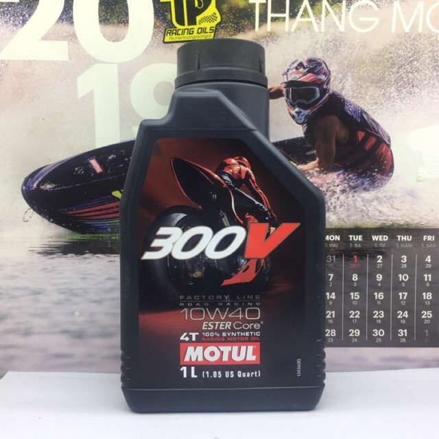 Nhớt Motul 300V Pháp 10W40 1L tem 3 lớp