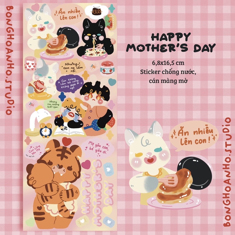 Bonghoanho_studio | Sticker | Nhãn dán chủ đề ngày của Mẹ