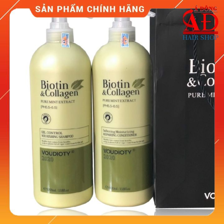 DẦU GỘI XẢ BIOTIN COLLAGEN VOUDIOTY OIL CONTROL XANH RÊU MỀM MƯỢT NGĂN RỤNG MỌC TÓC CHO DA ĐẦU DẦU NHỜN 1000ML