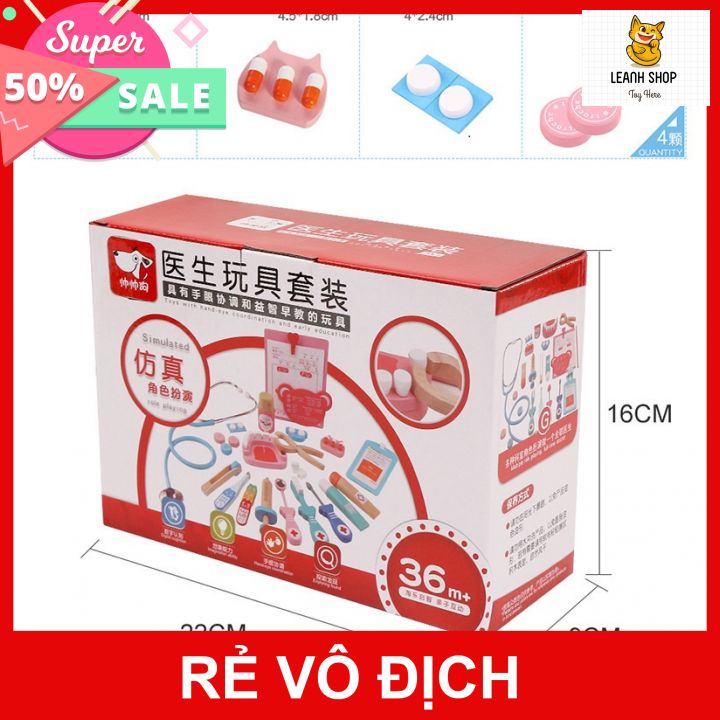 Đồ chơi bác sĩ chất liệu gỗ đồ chơi gỗ cho bé gái khám răng