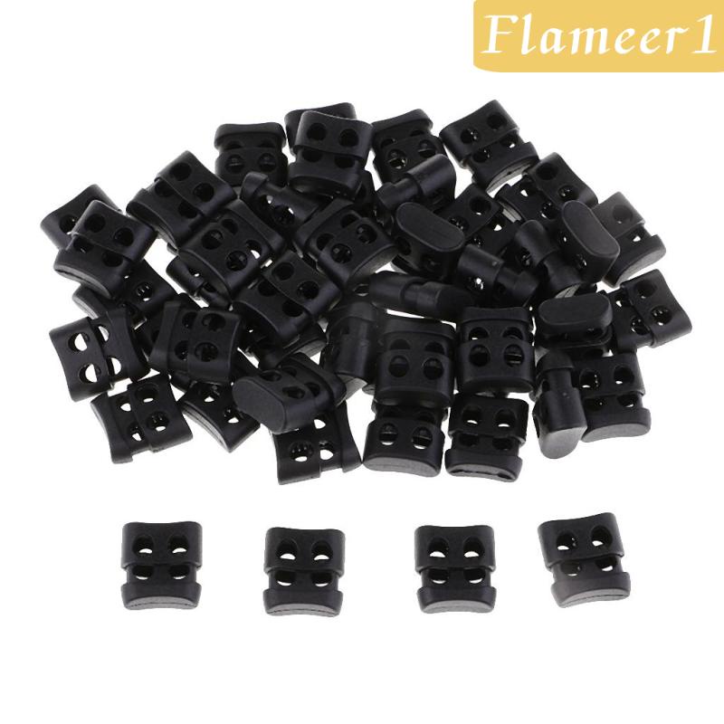 1 [flameer1] 50 Cái Khóa Dây Nhựa Hai Lỗ Cho Túi Dây Giày