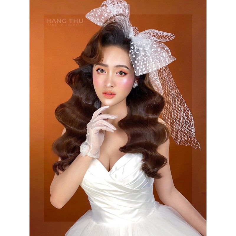 Nơ lưới mix chấm bi chụp mẫu cực xinh