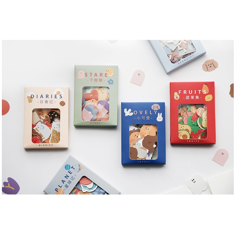 Set 100 Miếng Dán Trang Trí Nhật Ký Dễ Thương