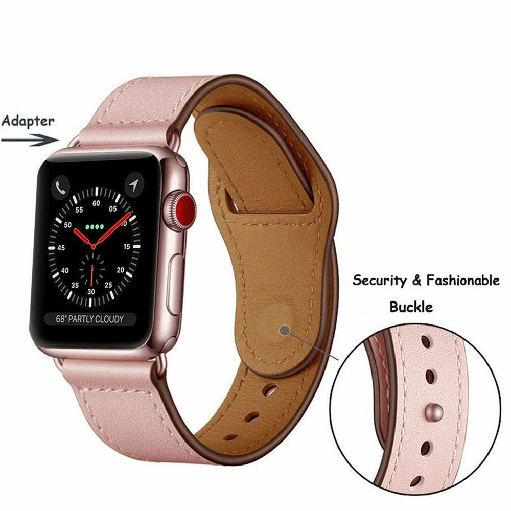 Dây da sang trọng thay thế cho đồng hồ thông minh Apple Watch 4 3 2 1 38/42mm 40/44mm