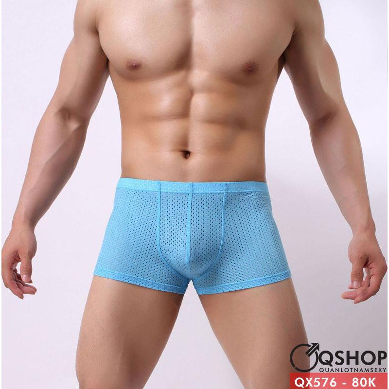 COMBO 4 MÀU QUẦN LÓT NAM THUN LỖ THOÁNG MÁT QSHOP QX576