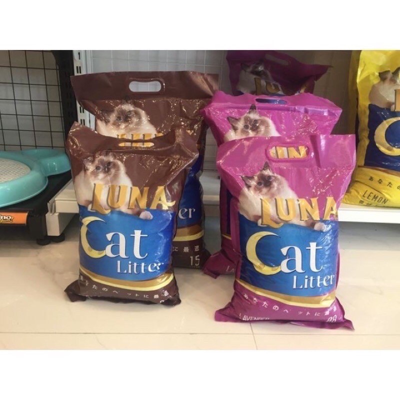 (Nowship_ Grab) Cát vệ sinh cho mèo 15L Catlike Cat litter cafe, Luna caffe 15L, vón cục, khử khuẩn, mùi thơm nhẹ nhàng