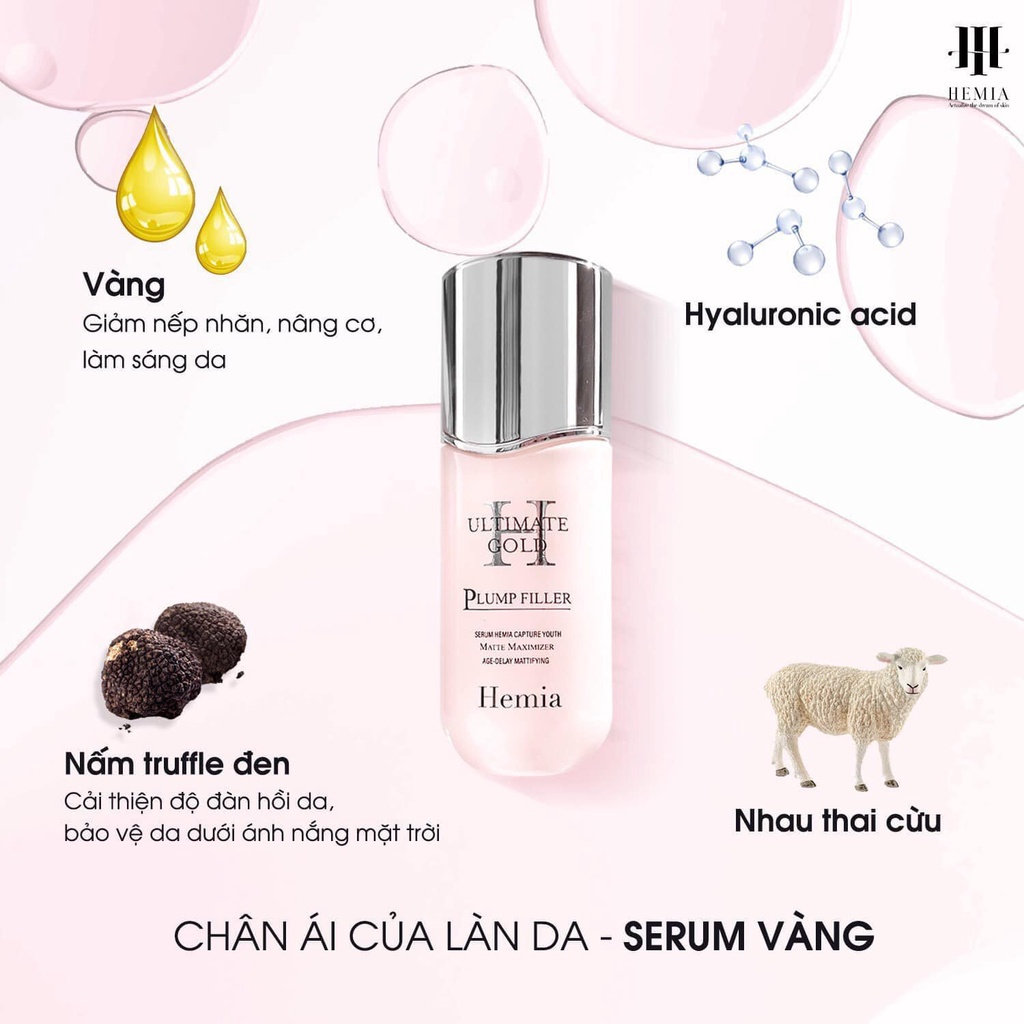 serum luxurry hemia tinh chất hemia hàn quốc chai 50ml dưỡng căng bóng da