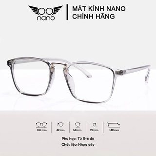 Gọng kính cận vuông nam nữ chất liệu nhựa dẻo NANO 210 phụ kiện thời trang, phong cách Hàn Quốc