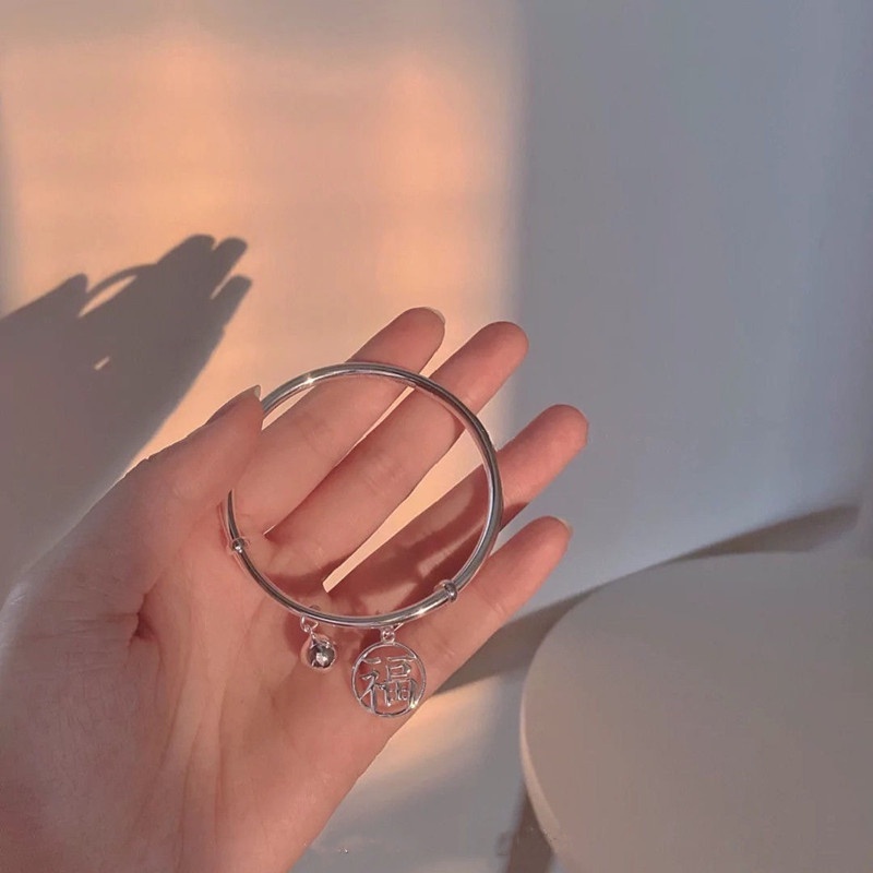 Ahellogirl Vòng Tay Mạ Bạc 925 Mặt Nơ Và Chuông Hellogirljery