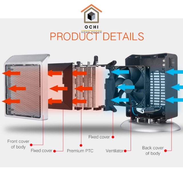 Máy Sưởi Ấm Mini Để Bàn Sưởi Ấm Dùng Cho Gia Đình Hoặc Văn Phòng Nhỏ Gọn YND-900 Công Suất 900W