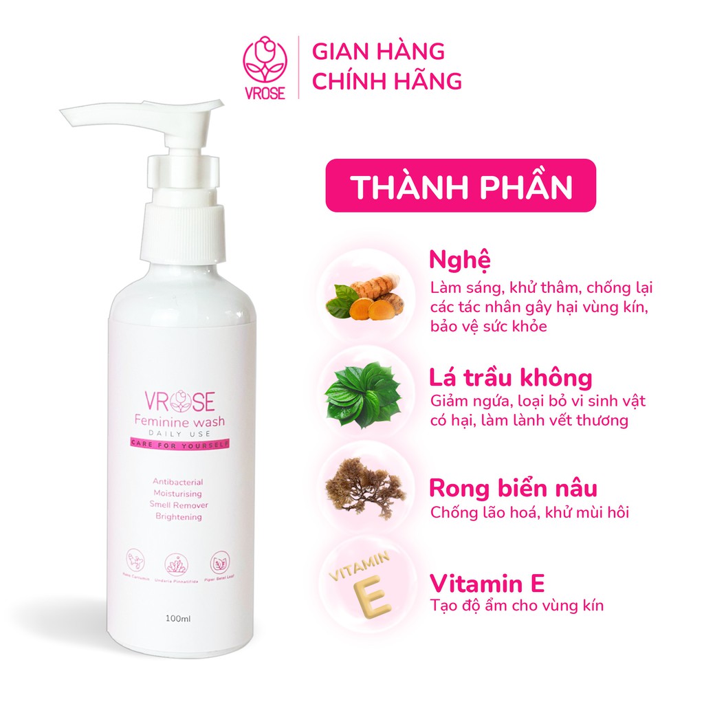 Combo 5 gel phụ khoa và dung dịch vệ sinh nano Vrose