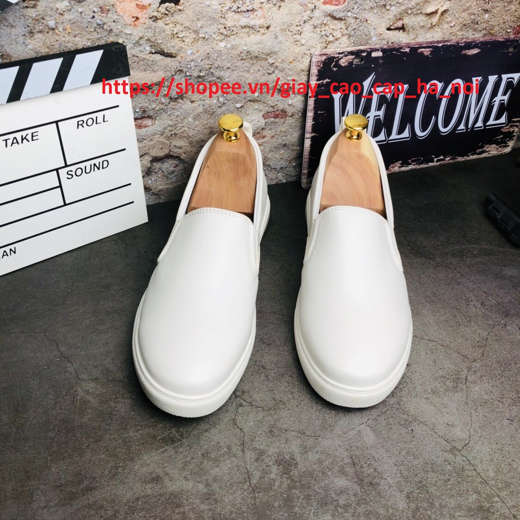 Giày lười nam trắng cao cấp 💥𝙁𝙍𝙀𝙀𝙎𝙃𝙄𝙋💥 Giày lười nam độn đế chống thấm | BigBuy360 - bigbuy360.vn