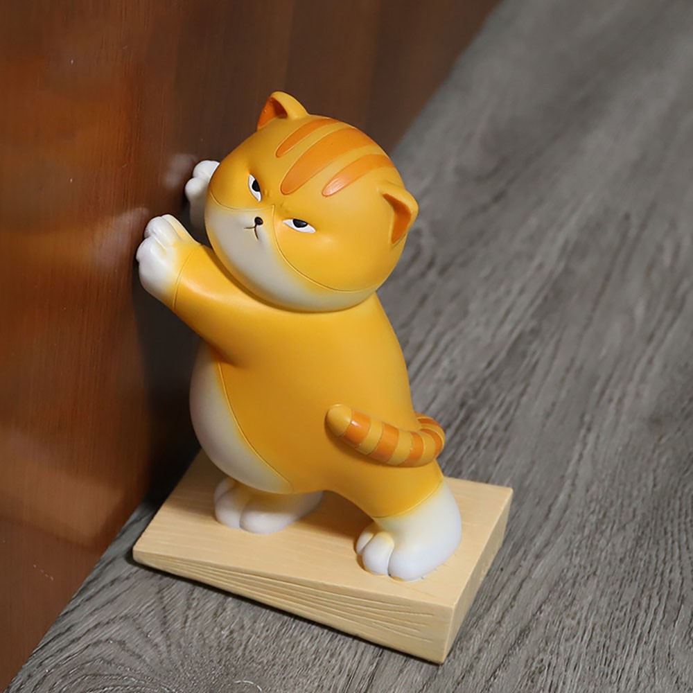 Mèo Decor Chặn Sách Dễ Thương, Đồ Chơi Trang Trí Bàn Làm Việc Bàn Học Cute, Tượng Quà Tặng Đáng Yêu Thương Hiệu ROOGO