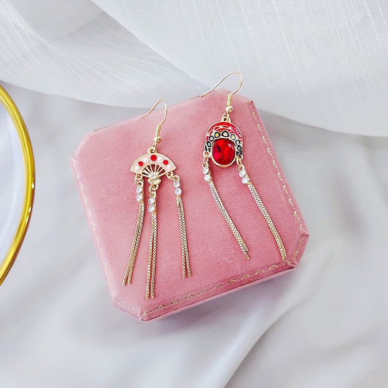 Bông Tai Hình Mặt Nạ Chúc Mừng Năm Mới Phong Cách Trung Hoa Cổ Điển 2022