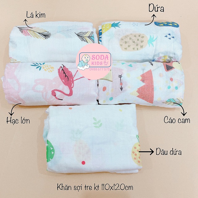 Khăn tắm đa năng sợi tre Aden cho bé, khăn xô tắm quấn đa năng bé sơ sinh 2 lớp kích thước 120x120cm siêu mềm