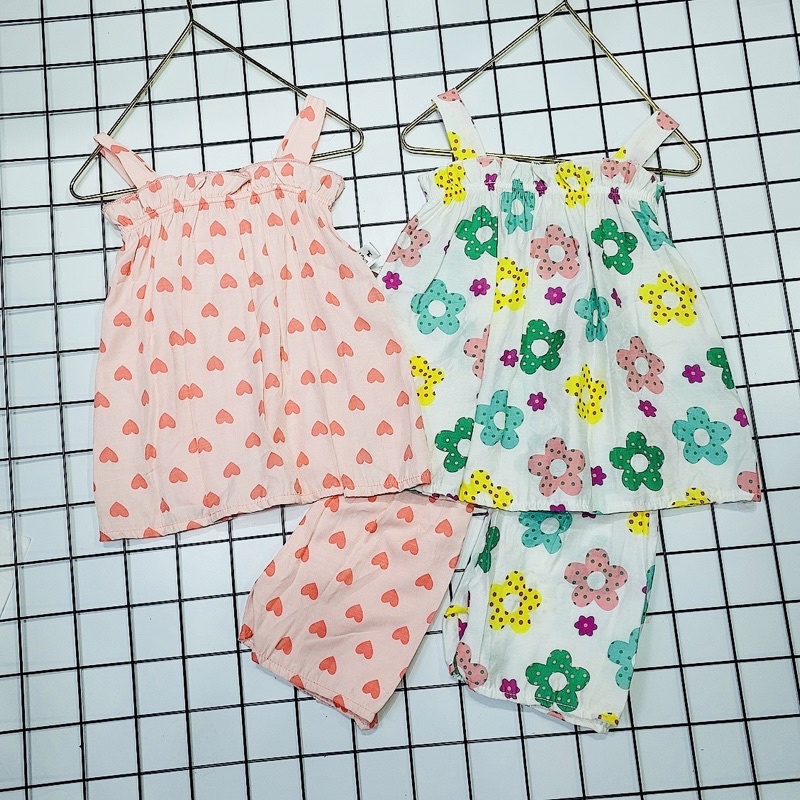 Bộ hai dây đũi hoa nhí cho bé gái 8-20kg nhiều hoạ tiết siêu mát M201