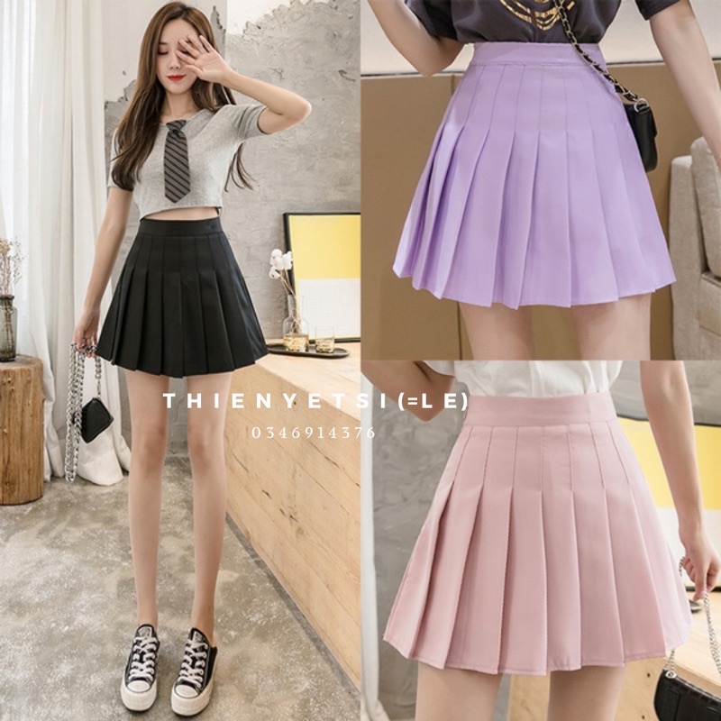[ 5 COLORS ] Thienyet hot Chân váy tennis xếp ly màu chữ A dáng ngắn có quần trong | BigBuy360 - bigbuy360.vn
