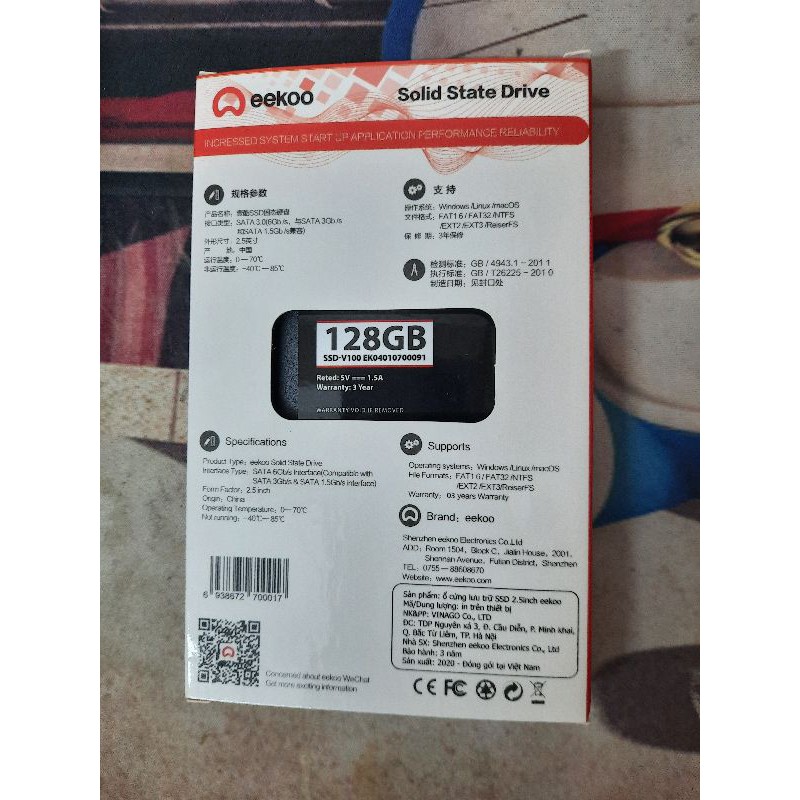 Ổ cứng SSD 120GB & 256GB EEKOO V100 SATA III 2.5 INCH | BigBuy360 - bigbuy360.vn