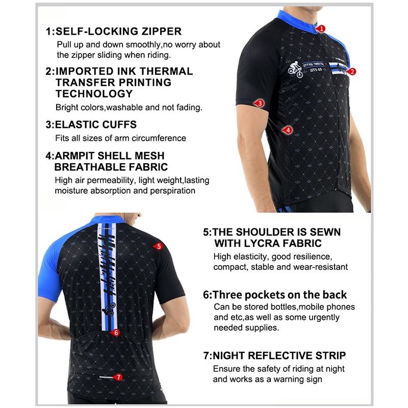 Áo đua xe đạp PHMAX thoáng khí khô nhanh mùa hè cho nam