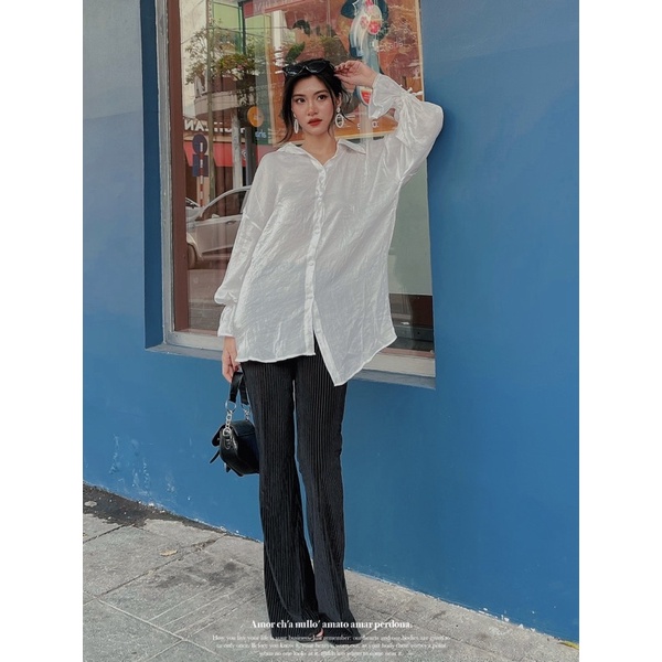 ÁO SƠMI CÁCH ĐIỆU DÂY RÚT CUT OUT LƯNG THIẾT KẾ DEMES STUDIO