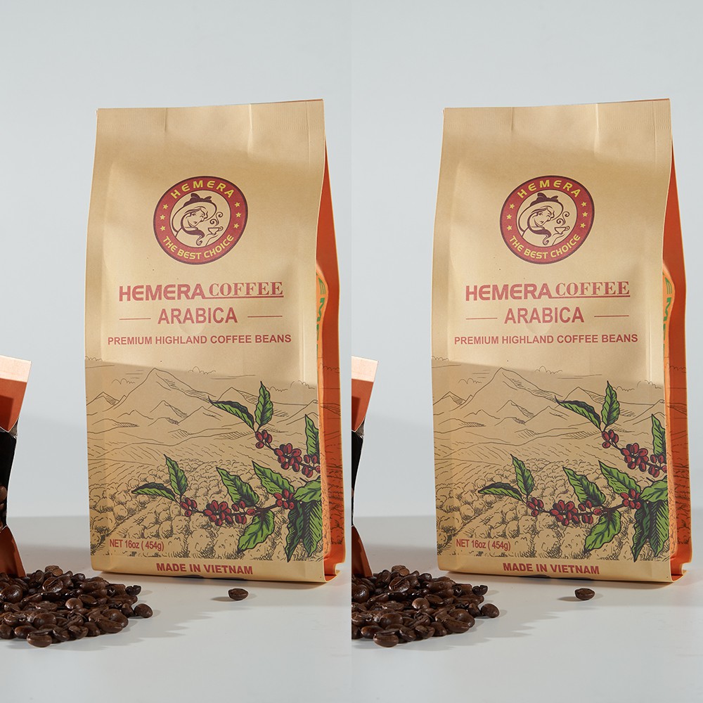 CÀ PHÊ RANG NGUYÊN HẠT 100% ARABICA CẦU ĐẤT (454gr) Tặng 2 gói cafe hòa tan 3in1