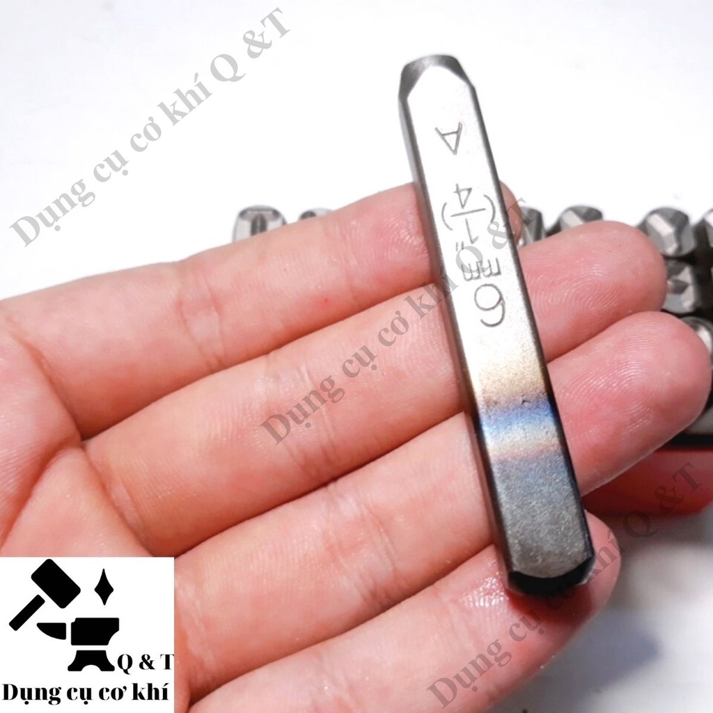 Bộ đục số , Bộ đóng số trên kim loại đóng khung xe máy YC602 xuôi 4mm 5mm 6mm