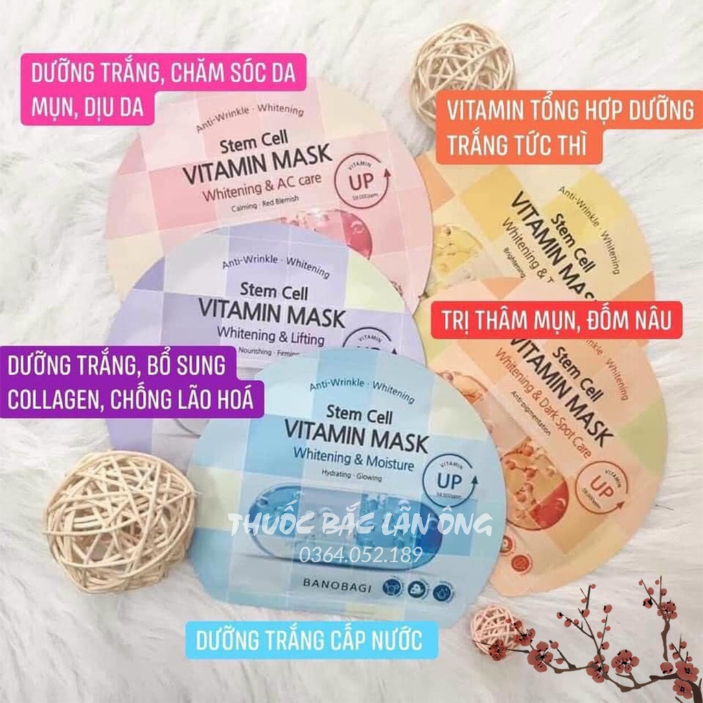 Mặt nạ giấy vitamin Banobagi (mask dưỡng trắng da, cấp ẩm, bổ sung khoáng chất) - Thuốc Bắc Lãn Ông