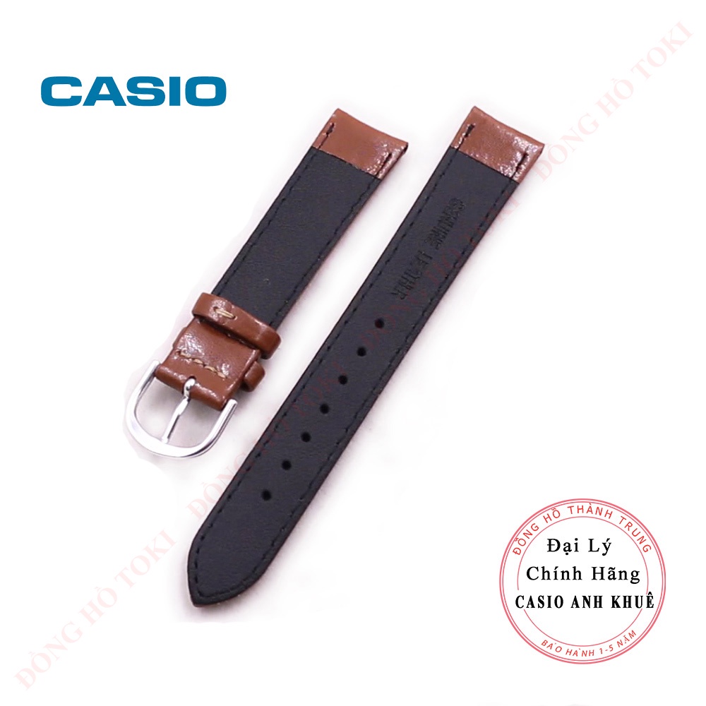 Dây da đồng hồ casio MTP-1095E chính hãng da nâu trơn 18mm