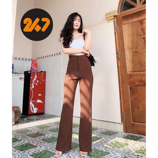 Quần Loe Cạp Cao Suông Dài 100cm