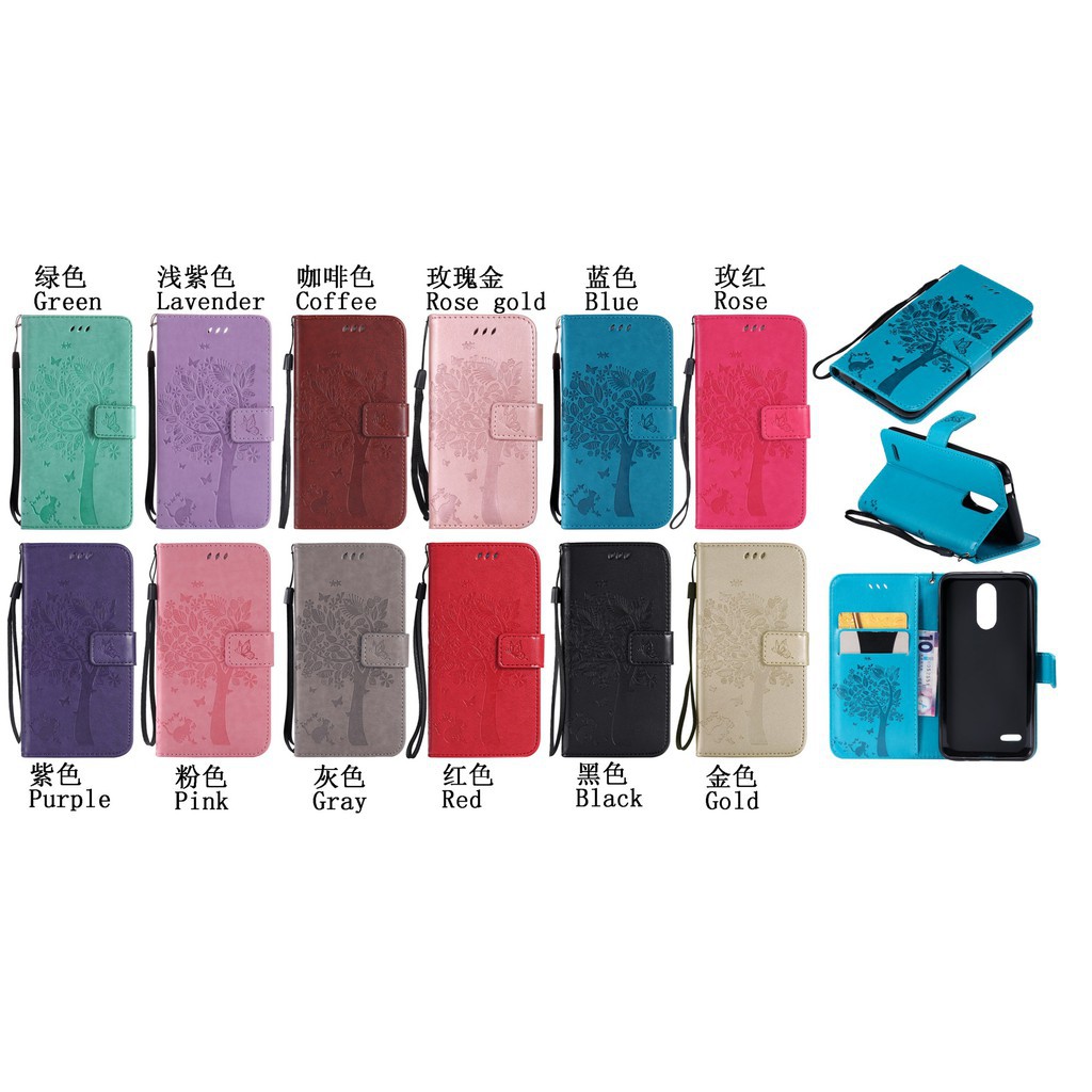 Bao da dập nổi họa tiết cây và mèo cho Samsung A7 2018 | BigBuy360 - bigbuy360.vn