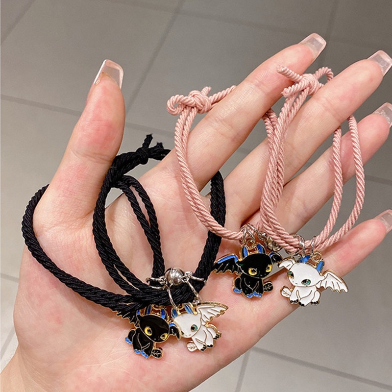 Vòng Tay/Vòng Cổ Bện Dây Hình Quái Vật Hoạt Hình Nhỏ Thời Trang Có Thể Điều Chỉnh Làm Quà Tặng Cho Cặp Đôi/ Bạn Thân