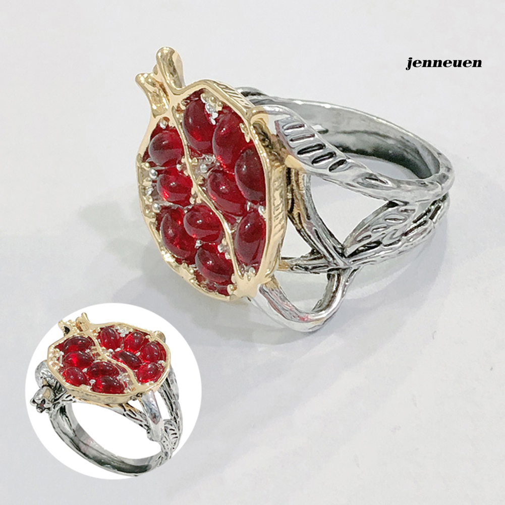 Nhẫn Hợp Kim Đính Đá Garnet Giả Kiểu Dáng Cổ Điển Cho Nữ