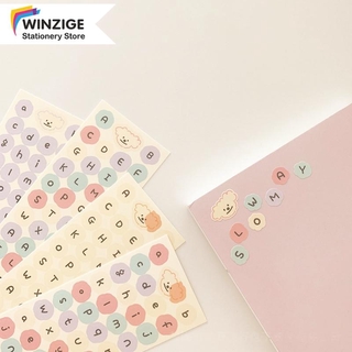 Hình dán Cute Winzige Miếng dán trang trí sổ lưu niệm hình bảng chữ cái màu kẹo xinh xắn