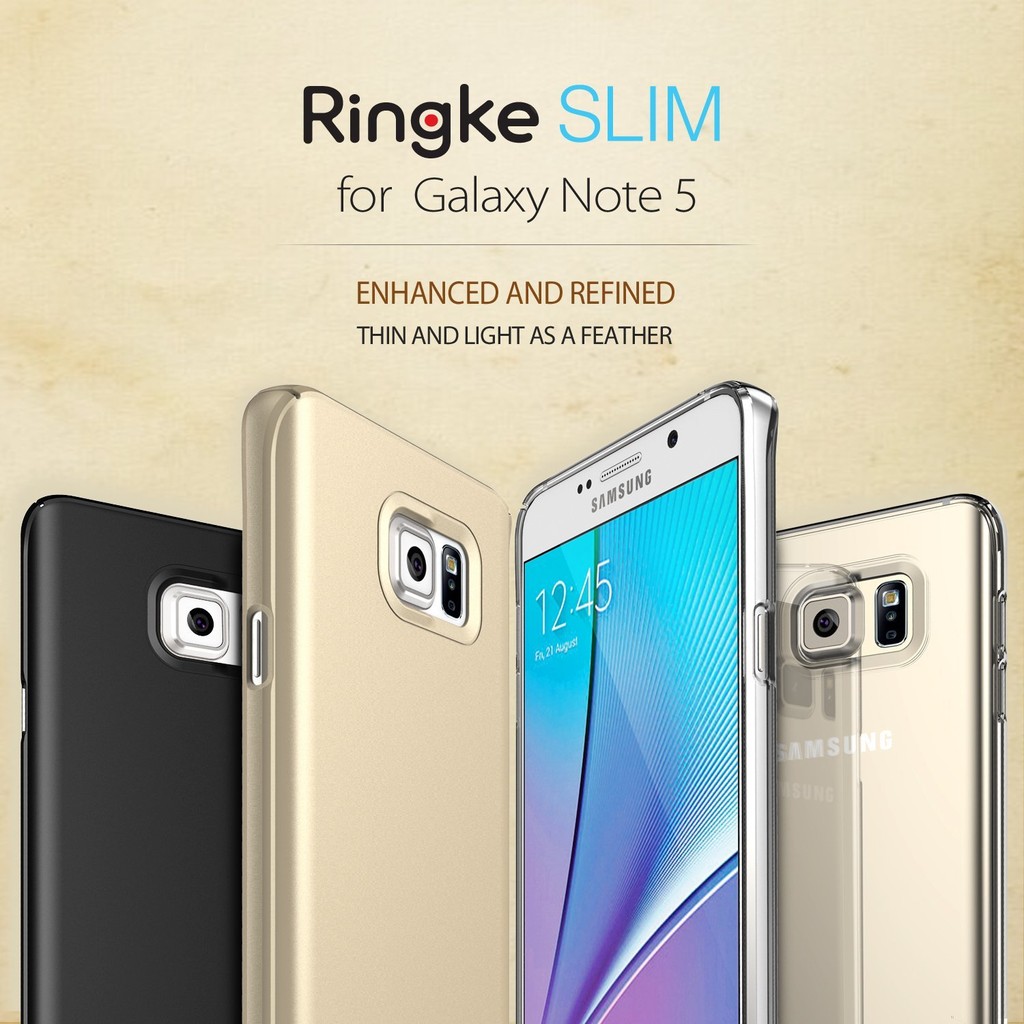 Ốp lưng Ringke Slim Galaxy Note 5 - Hàng nhập khẩu (Vàng Gold) | BigBuy360 - bigbuy360.vn