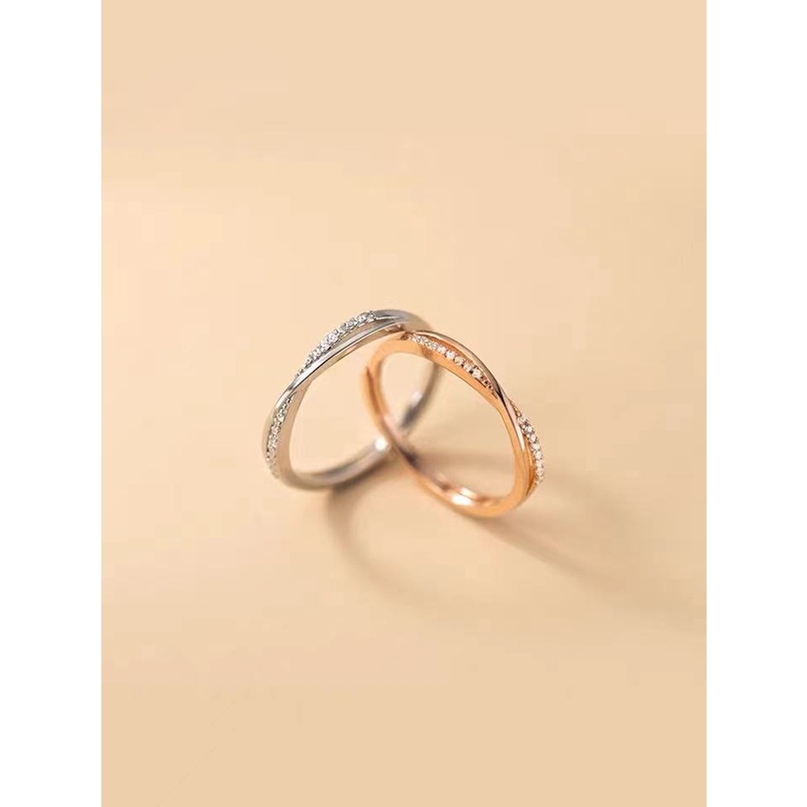 Nhẫn nữ bạc 2 hàng đá chéo bạc 925 ,Nhẫn 1 hàng đá bạc ta - Nhẫn nữ bạc đẹp Lucy Silver