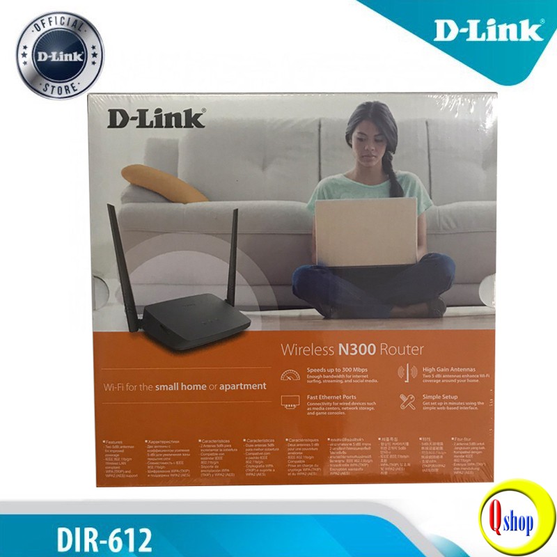 Bộ phát wifi D-Link DIR-612 Chuẩn N 2 angten 300Mbps