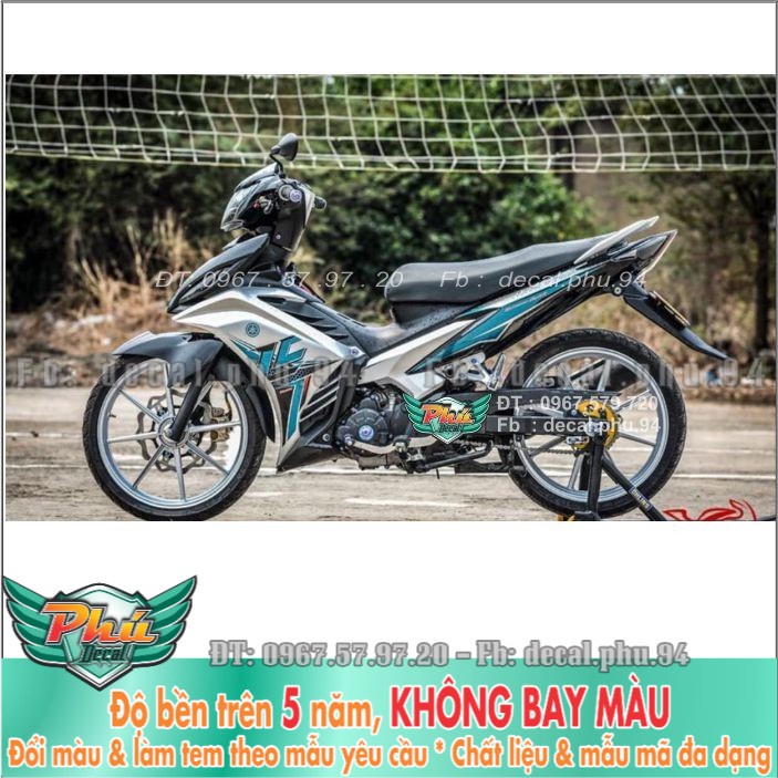 Tem rời Exciter 135 Lc xanh bạc đen (X) -1