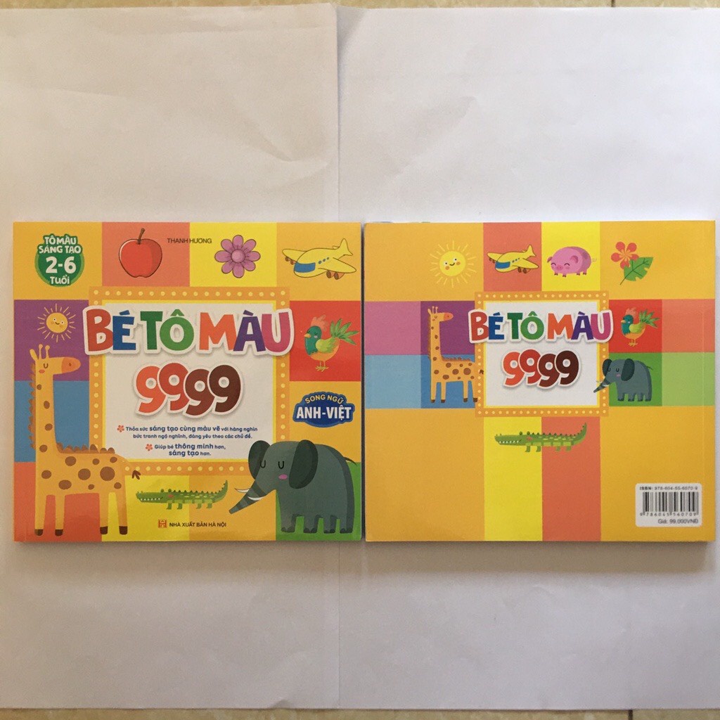 Sách - Bé Tô Màu 9999 Song Ngữ Anh - Việt Cho Bé Từ 2- 6 Tuổi