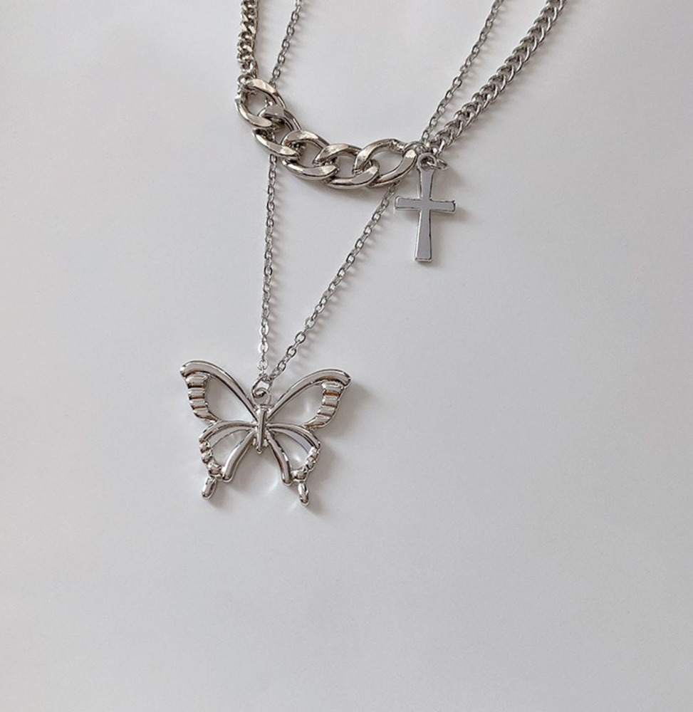 vòng cổ Hợp Kim Mặt Hình Bướm Đính Đá Sang Trọng