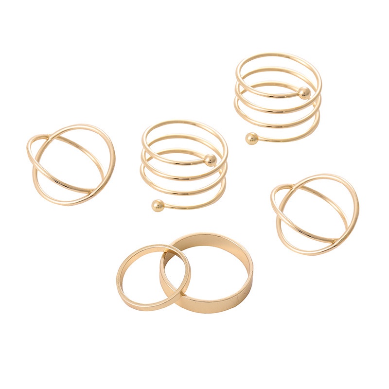 Set 6 Nhẫn Đeo Khớp Ngón Tay Nhiều Màu Sắc Thời Trang Cho Nữ