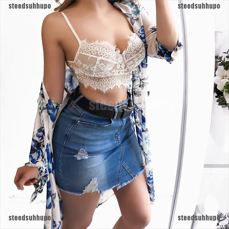 (SPVN---NEW)Sexy Women Lace Padded Bra Crop Tops Summer Strappy Bustier Bralette Corset Vest