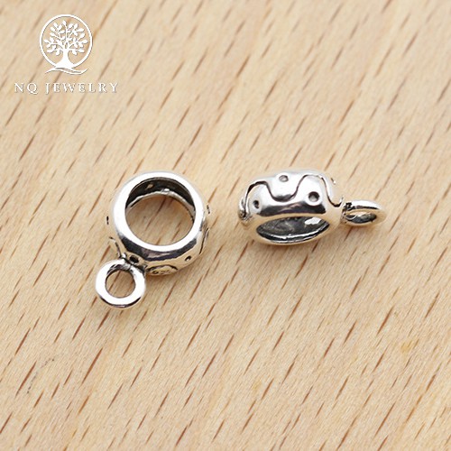 Charm bạc hình mặt trụ tròn treo - NQ Jewelry