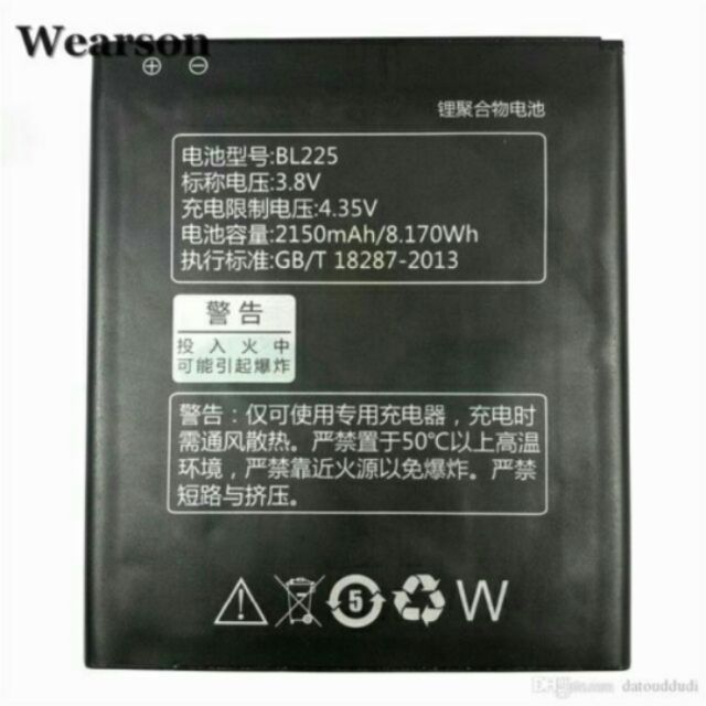 Pin Lenovo A785E/A858 ( BL225) Chính Hãng bảo hành đổi mới